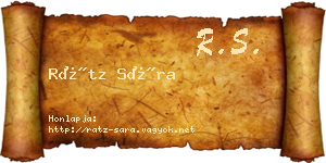 Rátz Sára névjegykártya